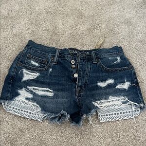 Distressed Denim Shorts